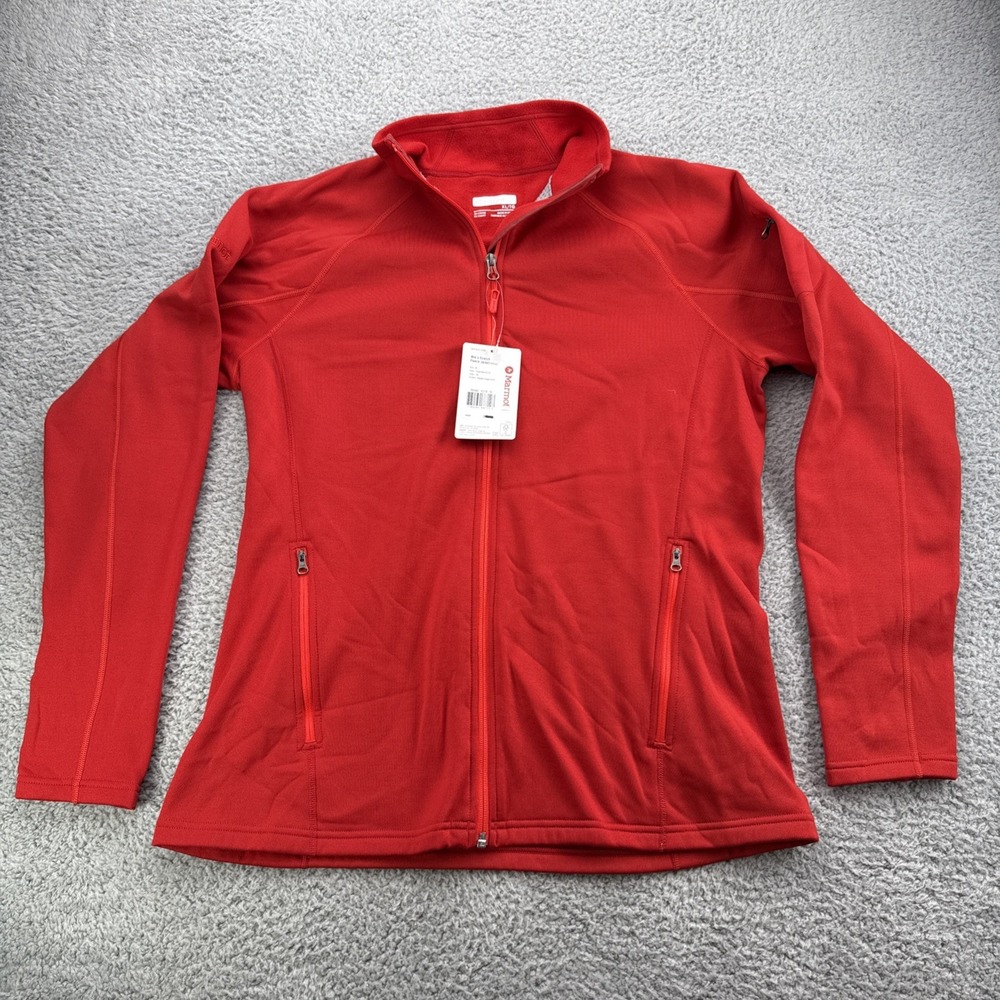 Marmot Stretch Fleece Jacket Womens XL Red NEW Athletic Fit Hiking 89560